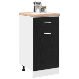 Berkfield Home Drawer Bottom Cabinet - Black Oak, 40x46x81.5 cm, Made of Engineered Wood - Size: 40x46x81.5 cm - thumbnail 3
