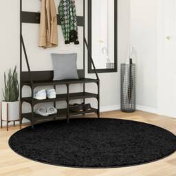 Berkfield Home Rug OVIEDO Short Pile Black √ò 160 cm - Size: Medium - thumbnail 2