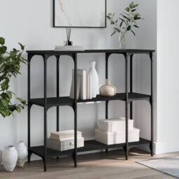 Berkfield Home Decorative Console Table Black 102x35x90 cm Engineered Wood - Size: 102 x 35 x 90 cm - thumbnail 2