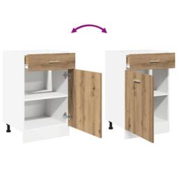 Berkfield Home Drawer Bottom Cabinet Lyon Artisan Oak 50x46x81.5 cm Engineered Wood in Brown - thumbnail 7