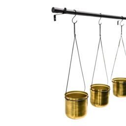 Ivyline Linear Hanging Plant Pots, Black & Gold - thumbnail 3
