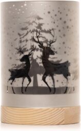 Shatchi 15cm Christmas Decorated Vase Table Forest Snowfall Scene Silver - thumbnail 4