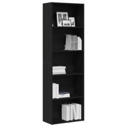 Berkfield Home Bookcase Black Oak 60x30x189 cm Engineered Wood - Size: 60 x 30 x 189 cm - thumbnail 4