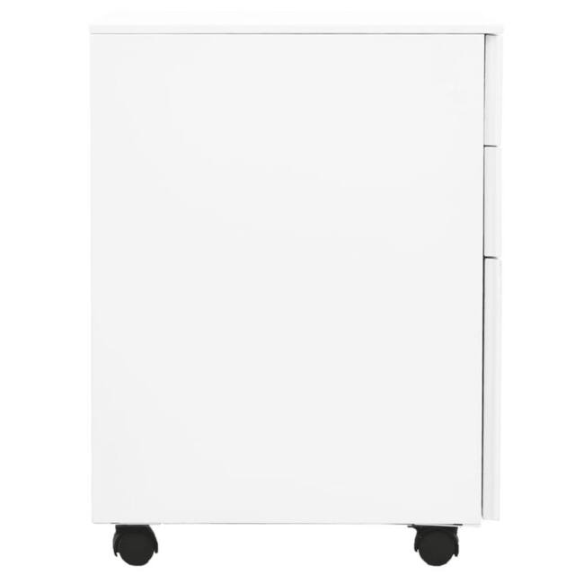 Berkfield Home Mobile File Cabinet White 39x45x60 cm Steel - Size: 39 x 45 x 60 cm - image 1