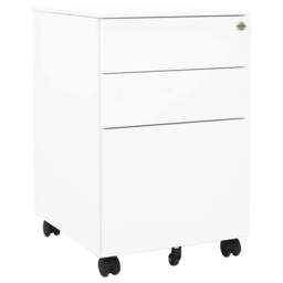 Berkfield Home Mobile File Cabinet White 39x45x60 cm Steel - Size: 39 x 45 x 60 cm - thumbnail 2