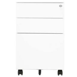 Berkfield Home Mobile File Cabinet White 39x45x60 cm Steel - Size: 39 x 45 x 60 cm - thumbnail 3