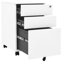 Berkfield Home Mobile File Cabinet White 39x45x60 cm Steel - Size: 39 x 45 x 60 cm - thumbnail 5