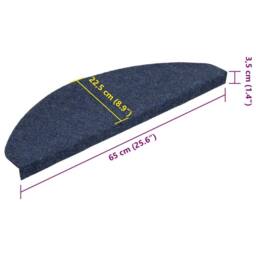 Berkfield Home Stair Mats Self-adhesive 15 pcs 65x22.5x3.5 cm Blue - Size: Medium - thumbnail 9