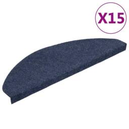Berkfield Home Stair Mats Self-adhesive 15 pcs 65x22.5x3.5 cm Blue - Size: Medium - thumbnail 3