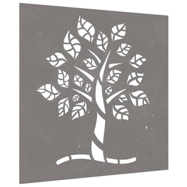 Berkfield Home Garden Wall Decoration 55x55 cm Corten Steel Tree Design in Brown - image 1