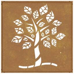 Berkfield Home Garden Wall Decoration 55x55 cm Corten Steel Tree Design in Brown - thumbnail 5