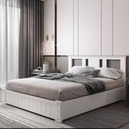 Somnior Elwood Solid Wooden Bed 3FT/4FT6/5FT with 3 Drawers & Memory Mattress in White - Size: Single - thumbnail 4