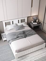 Somnior Elwood Solid Wooden Bed 3FT/4FT6/5FT with 3 Drawers & Memory Mattress in White - Size: Single - thumbnail 2