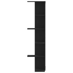 Berkfield Home Wall Corner Shelf Black 36.5x36.5x140 cm Engineered Wood - thumbnail 4