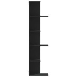 Berkfield Home Wall Corner Shelf Black 36.5x36.5x140 cm Engineered Wood - thumbnail 5