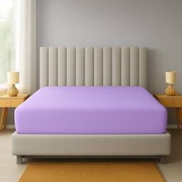 "Homes-Linen Extra Deep 16""/40cm Polycotton Easy Care Fitted Sheet in Lilac - Size: Super King" - thumbnail 1