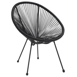 Berkfield Home 5 Piece Outdoor Dining Set PVC Rattan Black - thumbnail 6