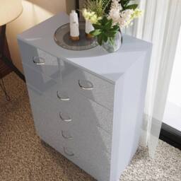 KORVIXA 6 Drawer Chest of Drawers Tall Modern Bedroom Furniture in Grey - Size: 100 cm x 100 cm - thumbnail 5