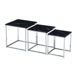 FURNOS Set Of 3 Faux Marble Nesting Tables in Grey - thumbnail 5