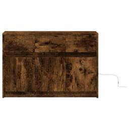 Berkfield Home TV Cabinet with LED Smoked Oak 91x34x61 cm Engineered Wood in Brown - Size: 91 x 34 x 61 cm - thumbnail 6