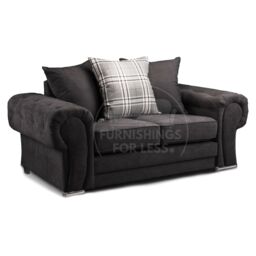 Furnishings For Less UK Milan Fabric 3 Piece Sofa Suite Black Scatter Back Chesterfield Style - thumbnail 3
