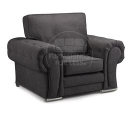 Furnishings For Less UK Milan Fabric 3 Piece Sofa Suite Black Scatter Back Chesterfield Style - thumbnail 4