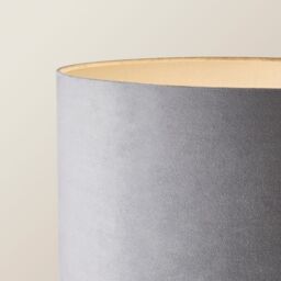 ValueLights Tavel Brushed Chrome Floor Lamp Light with Velvet Shade in Grey - Size: 18 inches - thumbnail 3