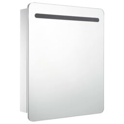 Berkfield Home LED Bathroom Mirror Cabinet 68x9x80 cm in White - Size: 68 x 9 x 80 cm - thumbnail 3
