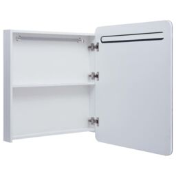 Berkfield Home LED Bathroom Mirror Cabinet 68x9x80 cm in White - Size: 68 x 9 x 80 cm - thumbnail 5