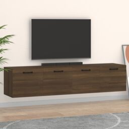 Berkfield Home Wall Cabinets 2 pcs Brown Oak 60x36.5x35 cm Engineered Wood - thumbnail 1