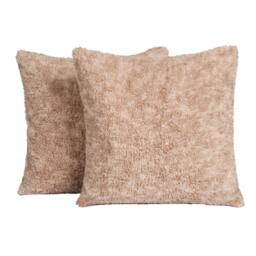 OHS 2 Pack Teddy Marl Soft Fleece Cushion Covers - 45 x 45cm in Natural - Size: 45 cm x 45 cm - thumbnail 5
