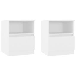 Berkfield Home Durable Bed Cabinets 2 pcs White 40x40x50 cm Engineered Wood - Size: 40 x 40 x 50 cm - thumbnail 3