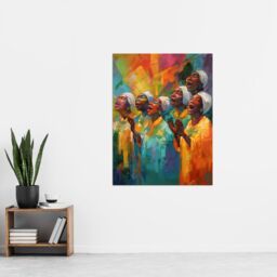 "Artery8 Christian Gospel Choir Colourful African Music Artwork Extra Large XL Wall Art Poster Print - Size: W24"" x H32""" - thumbnail 4