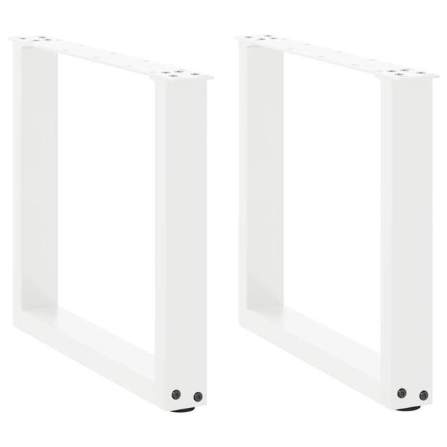 Berkfield Home Coffee Table Legs U-Shaped 2 pcs White 50x(42-43) cm Steel - image 1
