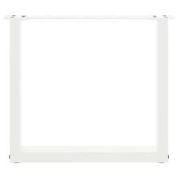 Berkfield Home Coffee Table Legs U-Shaped 2 pcs White 50x(42-43) cm Steel - thumbnail 5
