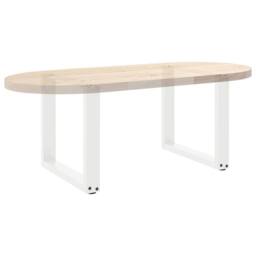 Berkfield Home Coffee Table Legs U-Shaped 2 pcs White 50x(42-43) cm Steel - thumbnail 8