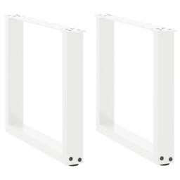 Berkfield Home Coffee Table Legs U-Shaped 2 pcs White 50x(42-43) cm Steel - thumbnail 1