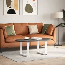 Berkfield Home Coffee Table Legs U-Shaped 2 pcs White 50x(42-43) cm Steel - thumbnail 2