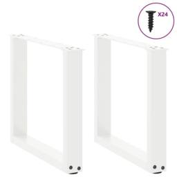 Berkfield Home Coffee Table Legs U-Shaped 2 pcs White 50x(42-43) cm Steel - thumbnail 3
