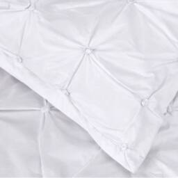 Smart Living Luxury Super Soft Stylish Rouched Pleat Duvet Cover with Pillowcases in White - Size: Super King - thumbnail 2