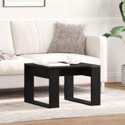 Berkfield Home Black Oak Side Table - 50x50x35 cm, Made from Engineered Wood - Size: 50 x 50 x 35 cm