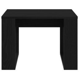 Berkfield Home Black Oak Side Table - 50x50x35 cm, Made from Engineered Wood - Size: 50 x 50 x 35 cm - thumbnail 6