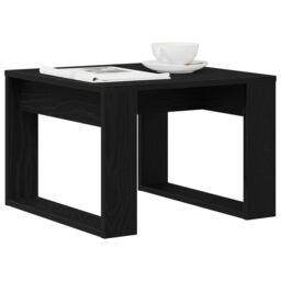 Berkfield Home Black Oak Side Table - 50x50x35 cm, Made from Engineered Wood - Size: 50 x 50 x 35 cm - thumbnail 3