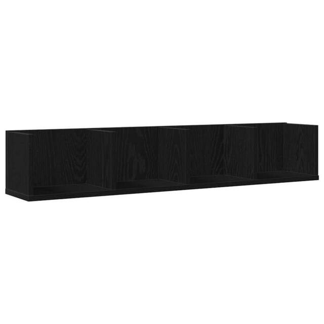 Berkfield Home CD Wall Shelf Black Oak 100x18x18 cm Engineered Wood - Size: 100 x 18 x 18 cm - image 1