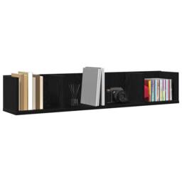 Berkfield Home CD Wall Shelf Black Oak 100x18x18 cm Engineered Wood - Size: 100 x 18 x 18 cm - thumbnail 3