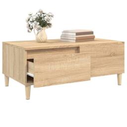 Berkfield Home Coffee Table Sonoma Oak 90x50x36.5 cm Engineered Wood in Light Tan - thumbnail 5