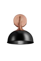 Industville Chelsea Dome Wall Light, 8 Inch, Black, Copper Holder in Black - thumbnail 1