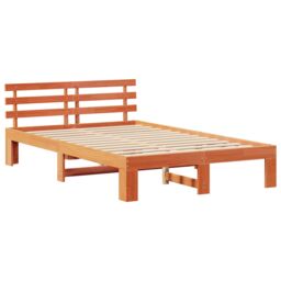 Berkfield Home Pine Wood Bed Frame Wax brown Solid wood 120 x 190 cm - thumbnail 2