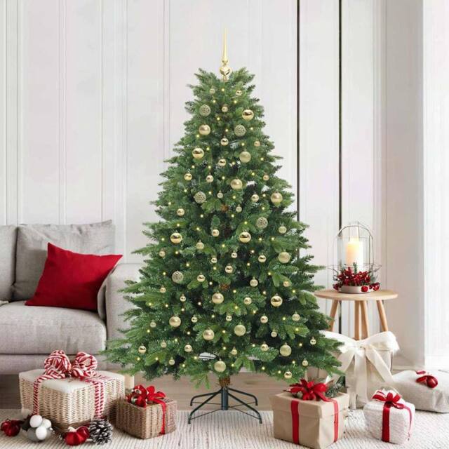 Berkfield Home Artificial Christmas Tree with 300 LEDs Green 180 cm PE & PVC - image 1