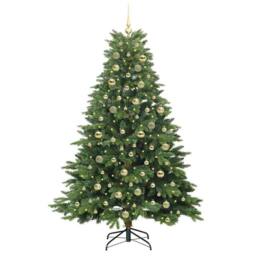 Berkfield Home Artificial Christmas Tree with 300 LEDs Green 180 cm PE & PVC - thumbnail 3